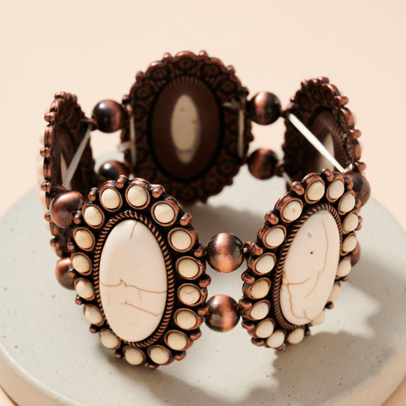 Western Design Stones Stretch Bracelet