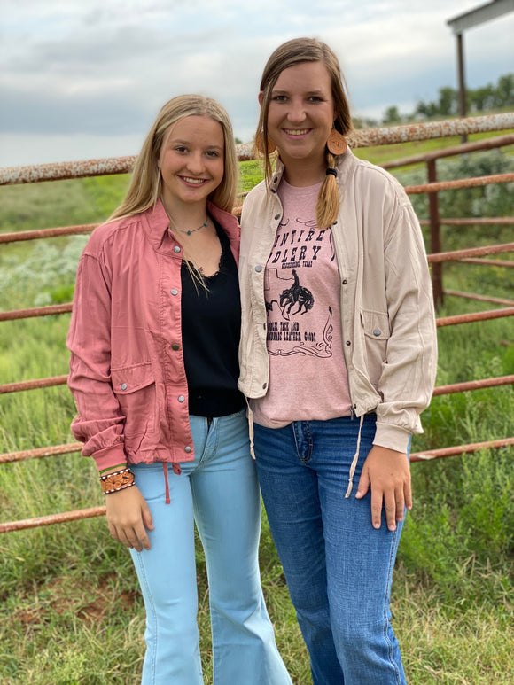 Ruched Sleeve Jacket (Ivory)