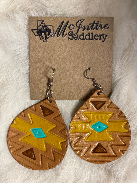 Aztec Leather Earrings