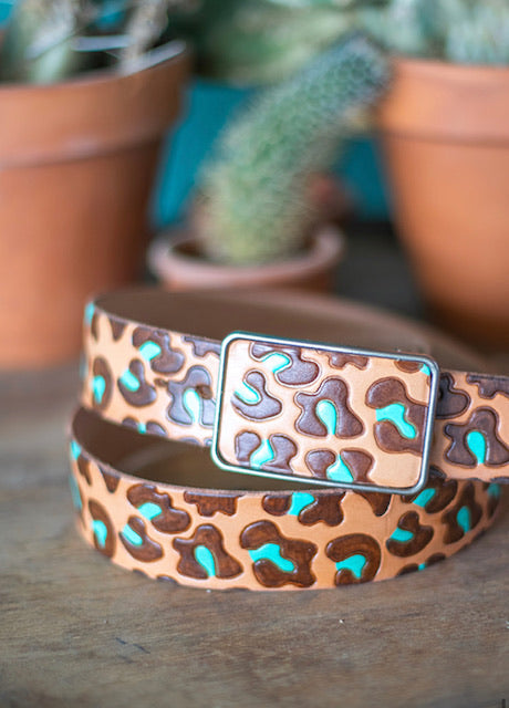 Leopard Tooled Belt